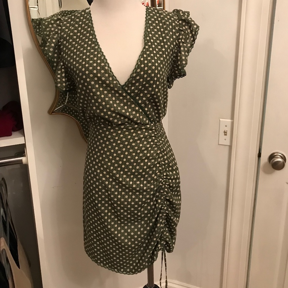 Tularosa green polka dot dress